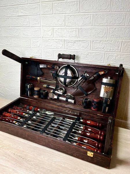Набір шампурів у дерев'яному кейсі - Рейн К - 21 фото